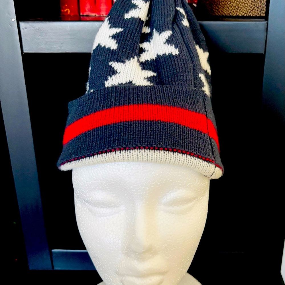 Red and white and blue star Beanie.
